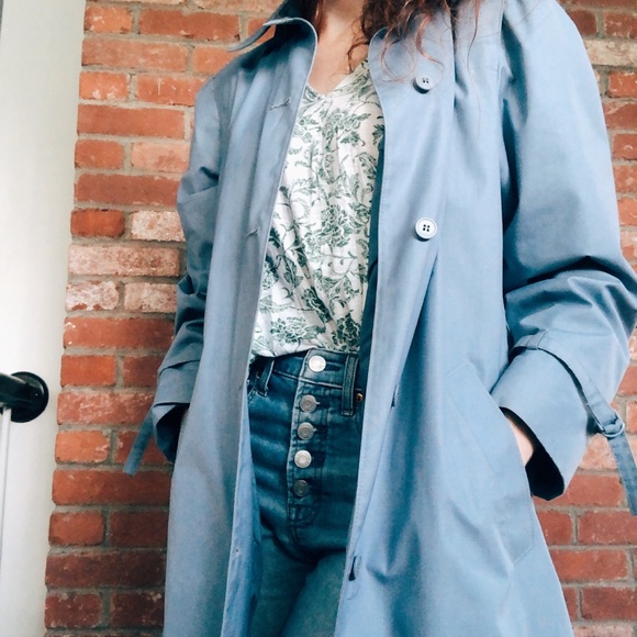 London Fog Jackets & Blazers - 🌿 London Fog Vintage Long Blue Raincoat 🌿